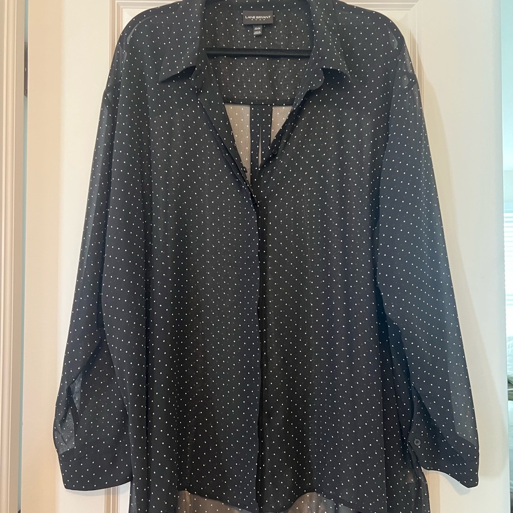 Black Polka Dot Sheer Blouse